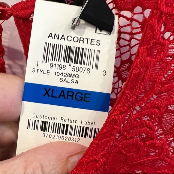 MATERIAL GIRL bright red lace cold shoulder dress size XL - Picture 10 of 13